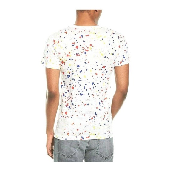 Le Tigre Men's Allover Paint Splatter Blast White Tee T-Shirt - Picture 3 of 3